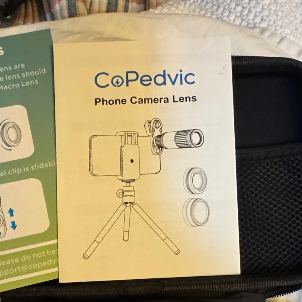 Black Phone Camera Lens Kit with Case